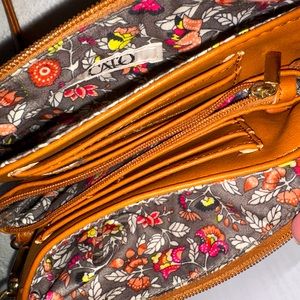 Crossbody purse wallet with fabric lining